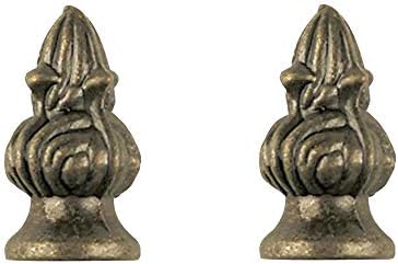 Ciata Lamp Finials Decorative, 1-1/4-Inch Tiffany Antique Brass Victorian Lamp Finial (2 Pack)