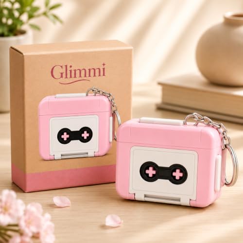 Image of Mini Audio Recorder Keychain Retro Voice Recorder Keychain Mini Cassette Style Voice Message Recorder with Playback, Portable Keychain Audio Recorder, Pack of 1 (Pink)