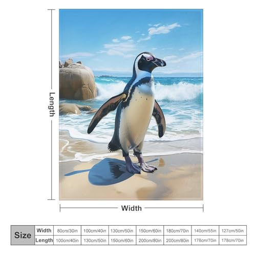 Manta de franela de pingüino de microfibra con acabado premium 6