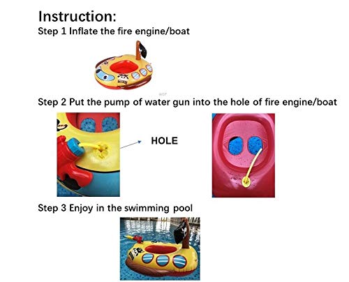 Big Summer Inflatable Pirate Boat Pool Float For Kids With Built-In Squirt Gun, Inflatable Ride-On For Kids Aged 3-7 Years #TOP7