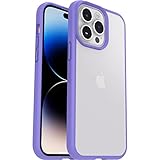 cover per iphone 14 pro max otterbox sleek, resistente a shock e cadute, testata a norme anti caduta mil-std 810g, protezione antimicrobica, trasparente/viola, senza retail package