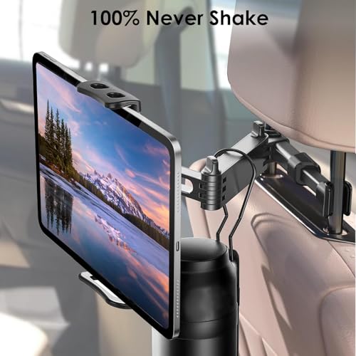 Linkstyle Tablet Halterung Auto, Ausziehbare KFZ Tablet Halter Kopfstütze, Universelle 360° Drehung KFZ Kopfstützenhalterung für iPad Switch Samsung & 4-10,6 Zoll Geräte