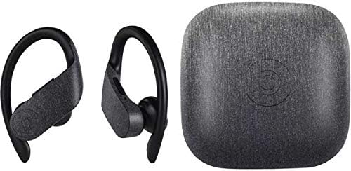 Skinit Decal Audio Skin Compatible with PowerBeats Pro - Officially Licensed Black Brushed Steel Texture Design