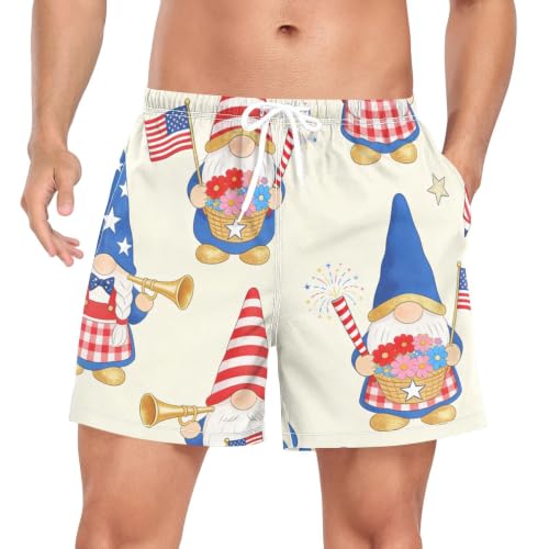 Traje de baño de secado rápido para hombre con estampado de enanos