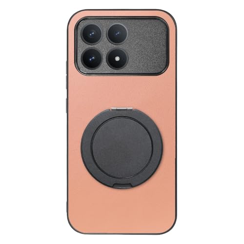 LOOF RING-SHELL �{�v ���U�[ �X�}�z�����O �X�}�z�P�[�X for POCO F8 Pro �p �P�[�X �J�o�[ �����O �����O�t�� �X�g���b�v�z�[�� �X�^���h �����h�~ �V���v�� �ϏՌ� ���^ �y�� leather [�_�X�e�B���[�Y]