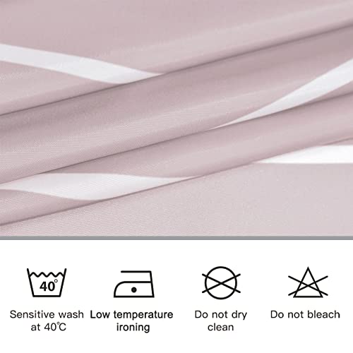 Punkray Pink Shower Curtain for Bathroom with Hooks Shower Curtain Set,White Stripe Bath Curtains Decorative Shower Curtains Water Repellent Washable, 72x72