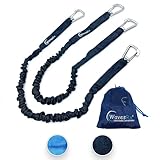 WavesRx DockingPal - Premium Bungee Dock Line 3 ft (2PK) | Elastic Docking Rope with Stainless Steel Carabiners Stretches from 3' to 5' | Absorbs Shocks & Tugs Preventing Damage to Your Jet Ski & PWC