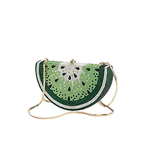 Image of Women Cute Fruit Evening Clutch Sparkling Rhinestones Purse Crystal Banquet Prom Shoulder Bag