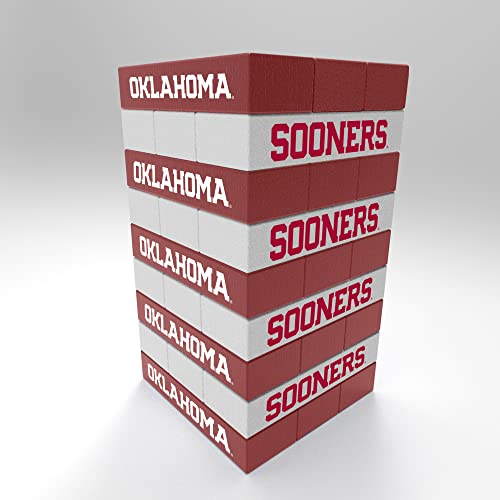 Rico Industries NCAA Oklahoma Sooners Mini Travel Team Tower Mini Team Travel Team Tower - Wood Stackem Game