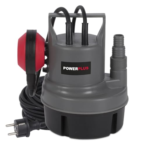 Powerplus Elektrische Wasserpumpe POWEW67900-200 W Tauchmotorpumpe, Maximaltemperatur 35°C und Fördermenge 3500 l/h, Gartenpumpe, Saugpumpe, Tauchpumpe, Gartengeräte