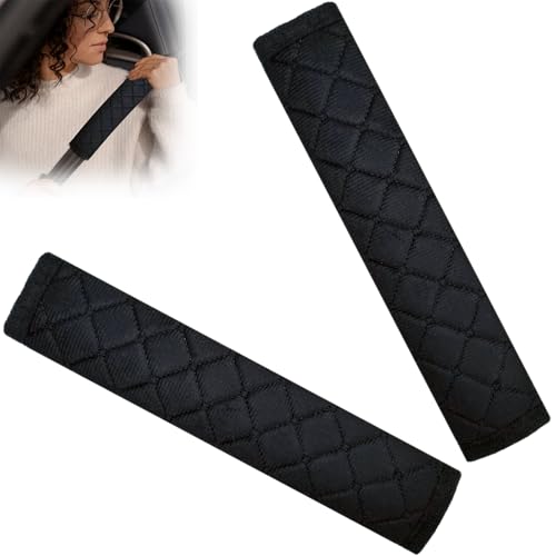 Coussinets de protection pour ceinture de sécurité automobile, 2 pièces, Housses pour ceinture de voiture, doux, Pads sangle siège auto, Noir 27 cm, Pour...