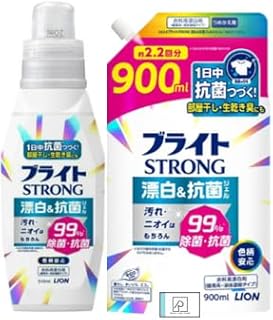 【まとめ買い 】 トップ ブライトストロング 衣類用漂白剤 ブライトSTRONG 本体＋詰替えセット メッセージカード付