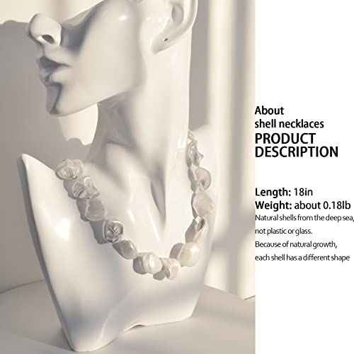 Pearl Choker Necklace for Women Boho Beaded Statement Necklace with Black White Large Freshwater Pearls Silver Fashion Jewelry Gift - Image 5