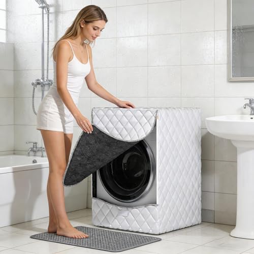 Protector de protección solar para lavadora exterior y cubierta de secadora impermeable 4