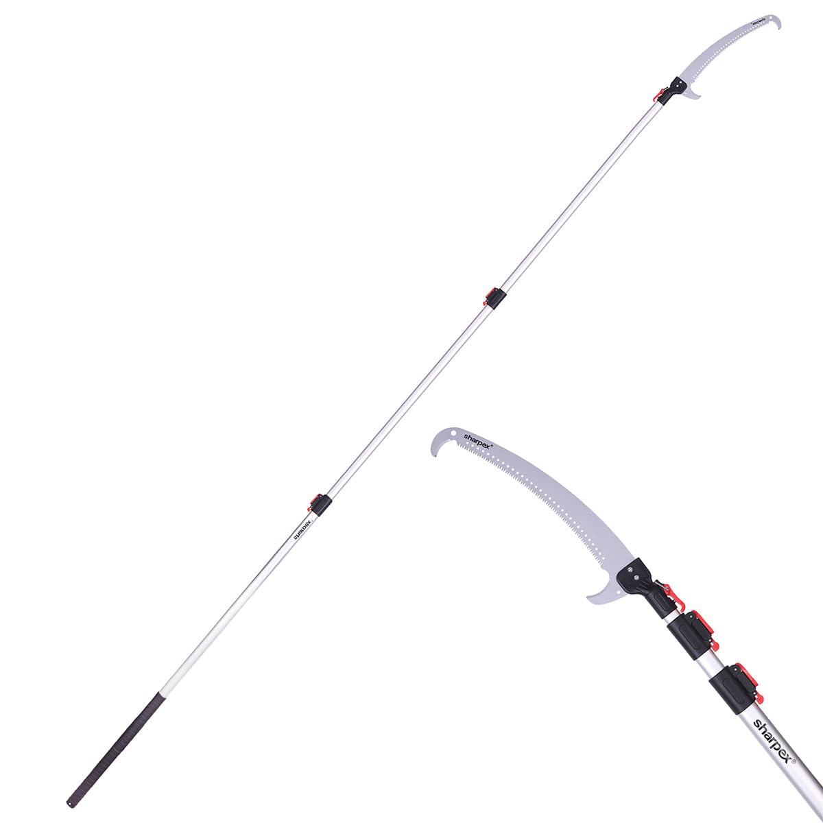 See full amazon price history chart for Sharpex 18 Ft Manual Pole Saw For Tree Trimming | 3 Stage Long Cutter Branches (8 Feet To 18 Feet) Extension Telescopic Patios,Yard & Garden | 43 Cm Sharp Curved Blade - Hand-Powered Sharpex 18 Ft Manual Pole Saw For Tree Trimming | 3 Stage Long Cutter Branches (8 Feet To 18 Feet) Extension Telescopic Patios,Yard & Garden | 43 Cm Sharp Curved Blade - Hand-Powered (B0CQG46DBF) Amazon Price History, Amazon Price Tracker