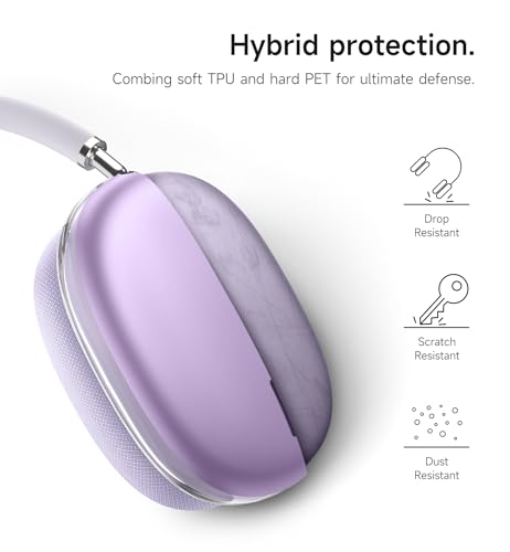 SURITCH for AirPods Max Case Cover, TPU Anti-Scratch Ear Cups Cover for AirPods Max Headphones, Rugged Shockproof Accessories Protective Cover for Apple AirPods Max - Purple by SURITCH - Used condition - Image 3