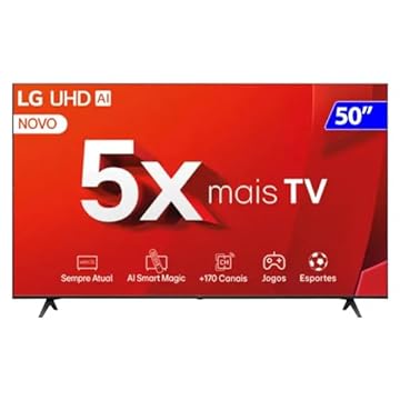 Smart TV 4K 50" LG UHD 50UT8050 Processador α5 Ger7 AI Alexa/Chromecast integrado Otimizador de Jogos webOS 24 Controle Smart Magic