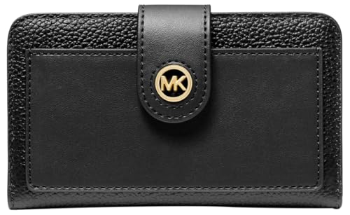 La Mejor Recopilación de Michael Kors los mejores 10. 41 Michael Kors Mk Charm - Bolsillo con pestaña mediana para mujer, Negro -, Talla unica