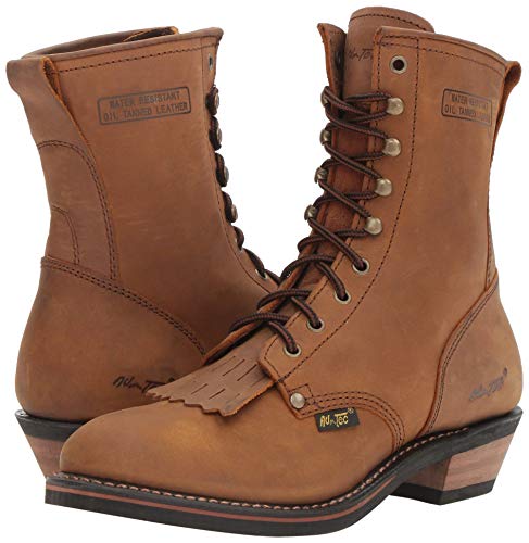 Image of Ad Tec 9 inch Men's Western Packer Work Boots Brown Crazy Horse Leather with Anti Skid Rubber Sole