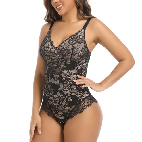 Lace Shapewear for Women Tummy Control Shaperwear V Neck Sleeveless Body Shaper Bodysuit Fajas Women’s Body Shaper2