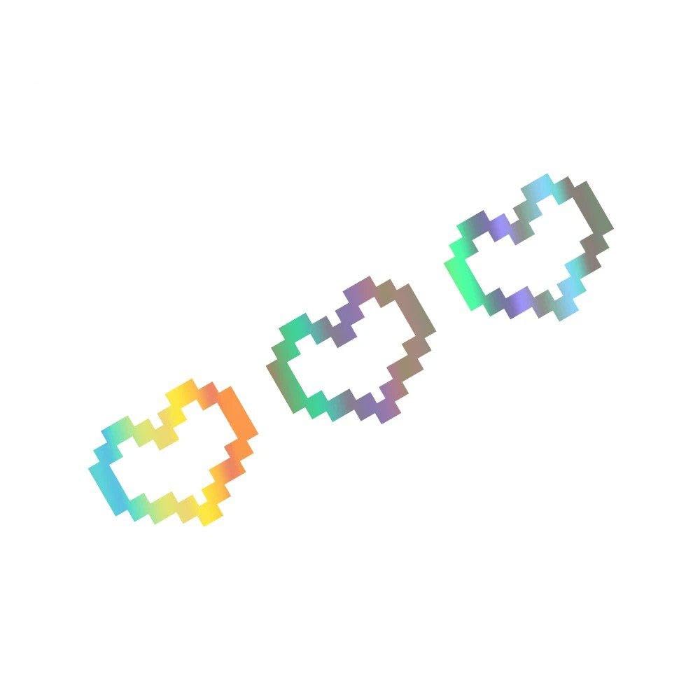Car Sticker Mosaic Love Graphics Vinyl Film Decal Auto Vehicle Body Decoration(Colorful Laser,13x3cm)