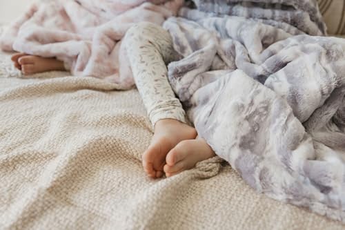 Image of Cuddle Cookie Baby Faux Fur Marbleized Blanket, 27 x 33 inches, in Gift Box (Pink)