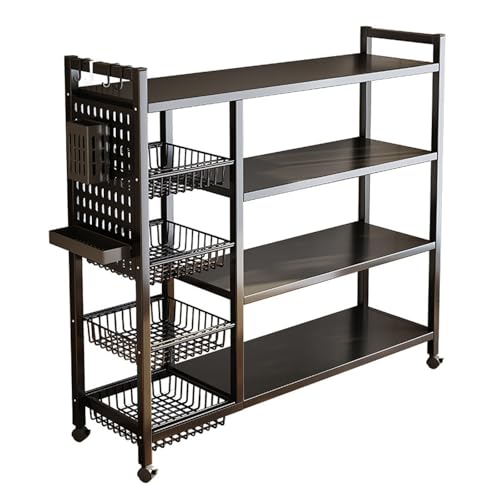 Estante para microondas con altura ajustable y ruedas universales