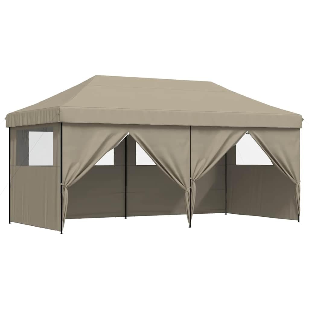Carpa plegable para fiestas con 4 paredes laterales, ventanas transparentes y 2 entradas, tela Oxford con revestimiento de PVC, estructura de acero pulverizado