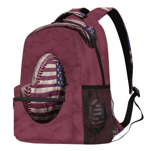 Sac à dos de randonnée et voyage avec imprimé baseball pour ordinateur portable