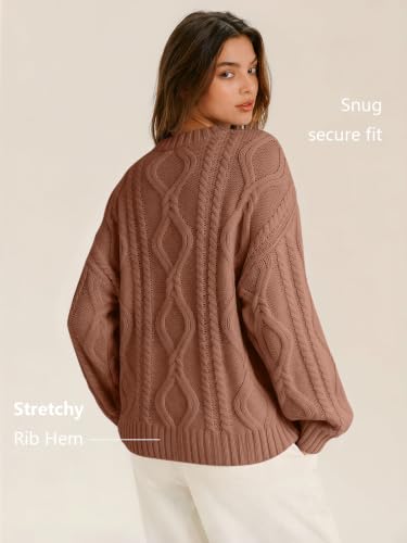 Image of Trendy Queen Women's Oversized Cable Knit Sweaters 2026 Fall Outfits | Quiet Luxury Style, Chunky Knit Texture, Winter Holiday Outfit, Easy Layering Piece, Fall Fashion Staple