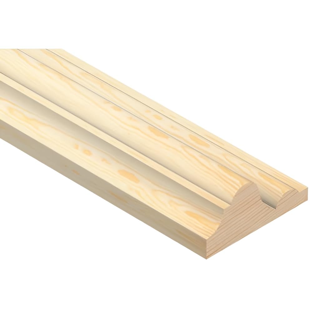 Pine Decorative Dado Rail – Solid Softwood Interior Wall Moulding, Unfinished Timber Trim (20 x 45 x 2400mm)