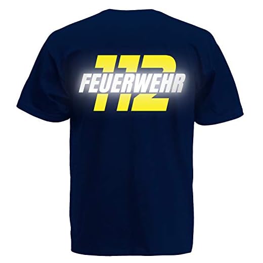 Shirt-Panda | Herren Feuerwehr 112 T-Shirt | Druck auf Brust & Rücken