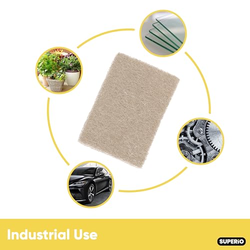 Image of Superio Scouring Pad Pack of 12 - Non-Scratching Natural Sisal Cleaning Scrub Pads, Eco-Friendly Resuable Kitchen Scrubbing Pads
