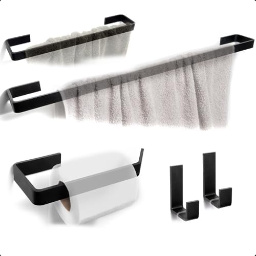 rio design99 – kit banheiro 5 peças – alumínio preto fosco quadra...