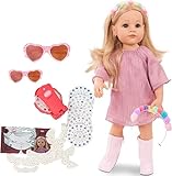Götz 2159096 Hannah be My Mini Me - 50 cm große Stehpuppe mit blonden Langen Haaren und blauen Augen - 26-teiliges Set