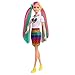 Barbie Leopard Rainbow Hair Doll (Blonde) with Color-Change Hair Feature, 16 Hair & Fashion Play Accessories Including Scrunchies, Brush, Fashion Tops, Cat Ears, Cat Purse & More