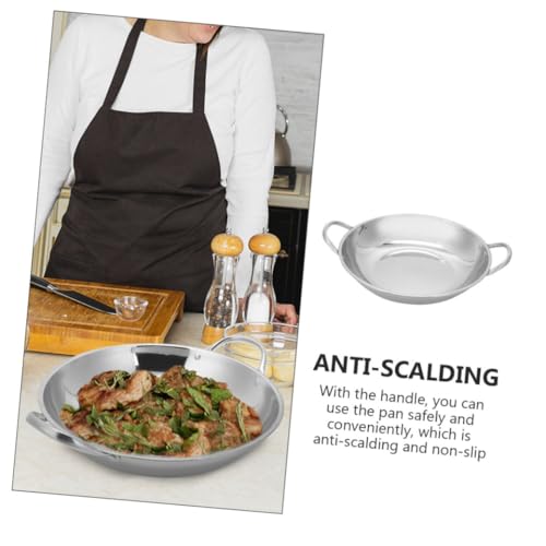 Wok de Acero Inoxidable con Fondo Plano y Mangos Dobles miniatura 3