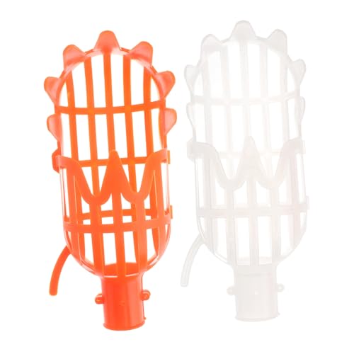 SUPVOX Recolector de Frutas para Jardín, Herramientas para Caqui y Azufaifo, Cesta Pequeña 2 Piezas Naranja y Blanca, Adecuado para Huertos y Cosecha sin Poste, Cortar Tallo sin Dañar Fruta