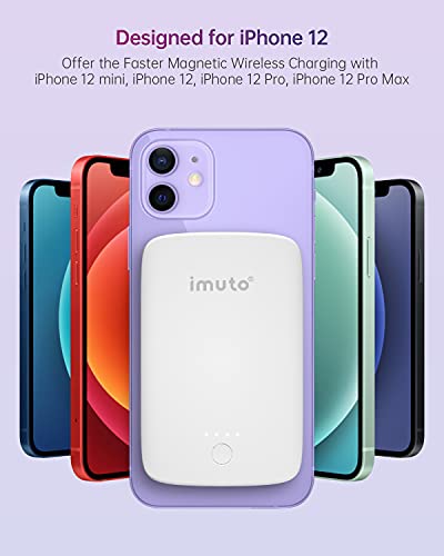 Imuto Wireless Power Bank 18W Pd, Wireless Portable Charger 5000Mah, Usb C Power Bank With Qc 3.0, 10W Wireless Charging Compatible With Iphone 12/Pro/Max/Mini 11/11 Pro/, Samsung S10,S9 #TOP2