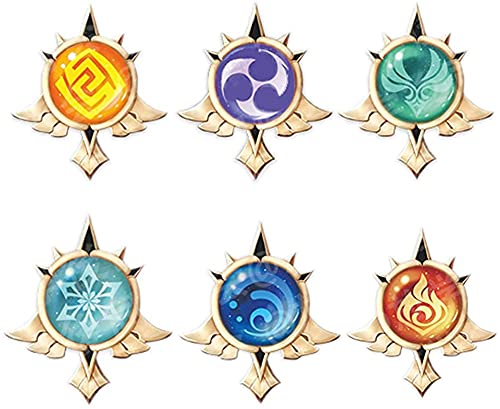 HuSang Genshin Impact Portachiavi Gioco Progetto Cosplay Costume Occhio di Dio Portachiavi (sei elementi)