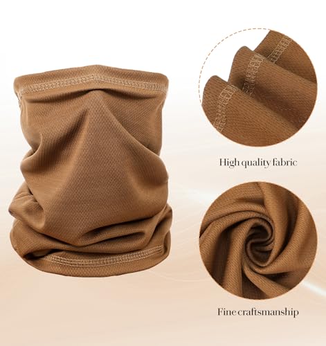 2Pcs Coyote Brown Face Gaiters for Men Women, Coyote Brown Cooling Face Mask, Breathable Summer Bandana, Half Face Cover for Sports & Travel4