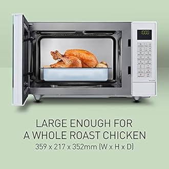 Panasonic NN-CT54JWBPQ, Slimline Combination Microwave Oven with Glass Turntable, 27L, 1000W, 100-220C, Quartz Grill, Inverter Technology, 29 Auto Programmes, Turbo Defrost, Timer, White