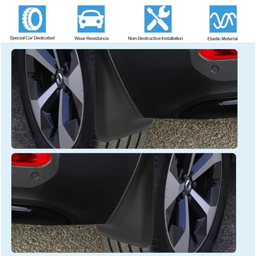 Image of Mud Flaps Splash Guards Compatible with 2019-2026 Volvo XC40, No Drill Custom Fit Front Rear Wheel Fender Mudguards, All Weather Anti-Scratch Volvo XC40 Exterior Accessories (Set of 4)