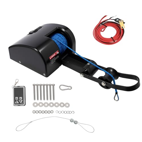 CUBELLIN 35lbs Boat Anchor Winch 12v Electric Anchor Winch Wireless Control Boat Windlass with 100ft Rope 70 Ft/Min Drop Speed for Boats up to 24ft