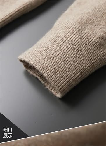 Men's Winter Lapel Cashmere Cardigan Casual Loose Rib Knit Cardigan Sweater with Pockets4