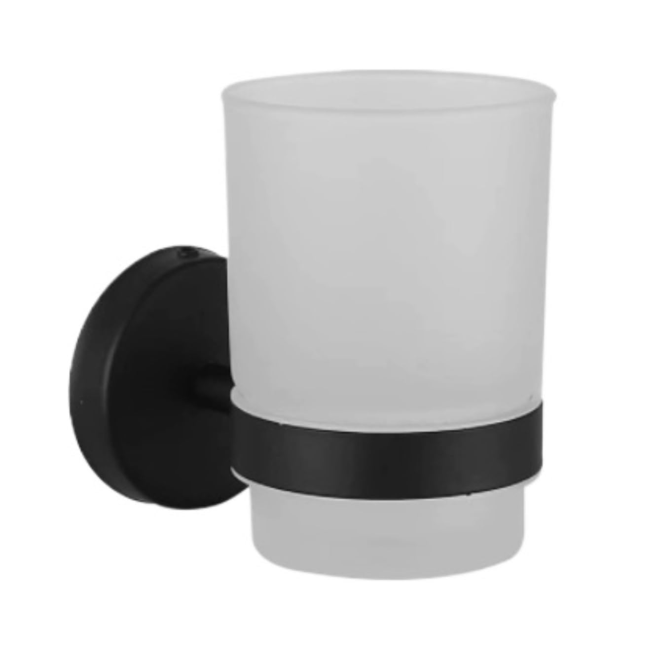 Portacepillos De Dientes para Baño Y Ducha Soporte For Cepillo De Dientes Pared con Vaso Satinado Metal Acero Inoxidable(Black)