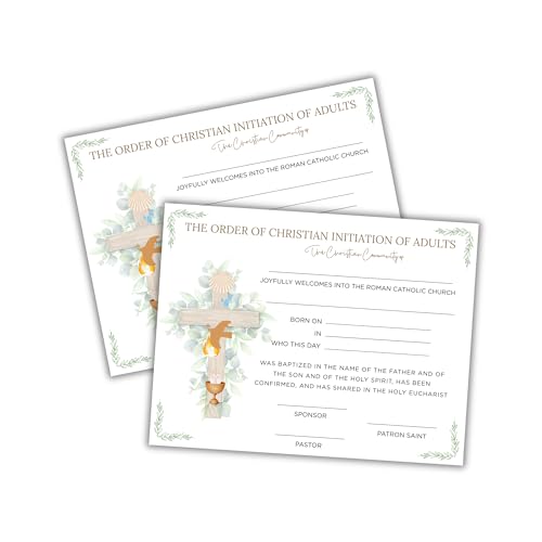 OCIA Certificate for Catechumens Order of Christian Initiation of Adults 30pk 8.5x11” Catholic Church RCIA Coordinator Resource First Communion