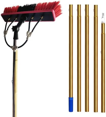 Window Cleaning Kit - Water Fed Pole & Brush for Windows/Solar Panels, Hose Attachment Included, High Reach, Streak-Free Shine, Easy to Use, Perfect for Home & Commercial