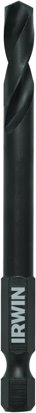 IRWIN Tools 1870960 Impact Performance Series Black Oxide 135-Degree Split-Point Drill Bit, 1/4-Inch