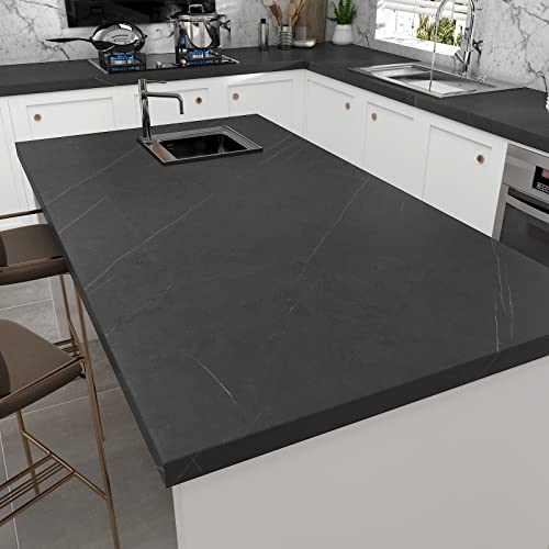 Decotalk Black Marble Contact Paper 12"X200" Countertop Contact Paper Waterproof Black Marble Contact Paper Peel And Stick Countertop Marble Wallpaper For Kitchen Black Marble Wallpaper Removable #TOP3